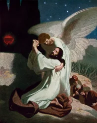 Der Engel gibt Jesus Kraft während seiner Agonie im Garten Gethsemane